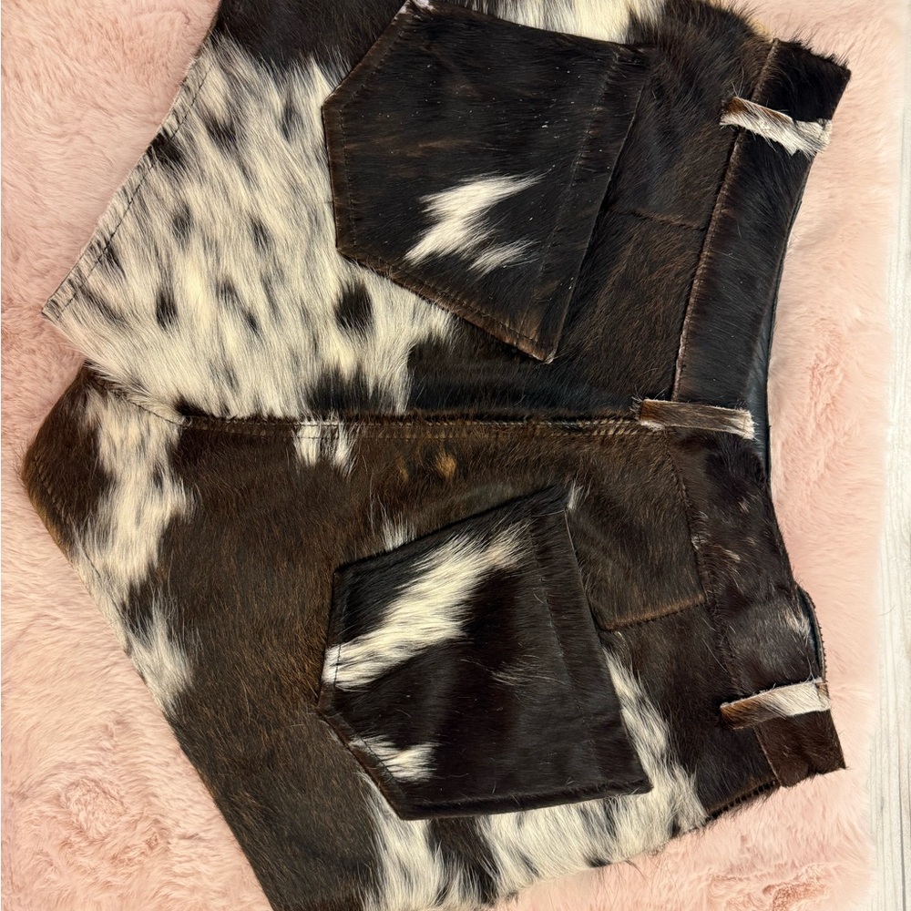 Nastygal Cowhide Print Shorts